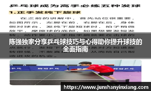 陈强独家分享乒乓球技巧与心得助你提升球技的全面指南