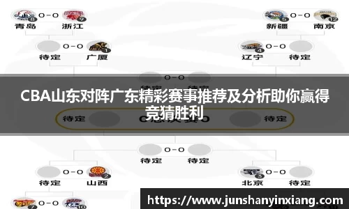 CBA山东对阵广东精彩赛事推荐及分析助你赢得竞猜胜利